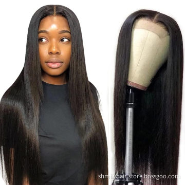 Brazilian Straight 13x4 HD transparent Lace Front Wig Pre Plucked Remy Human Hair Wigs For Women 150% Density Lace Front Wig